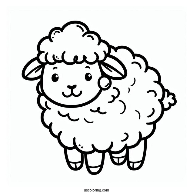 Simple Outline Of Sheep For Toddlers