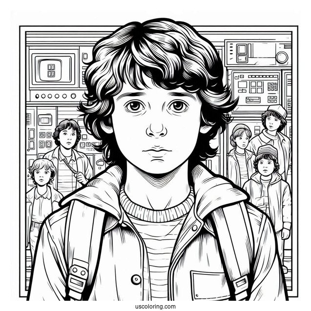 Coloring Sheet For Mike Wheeler