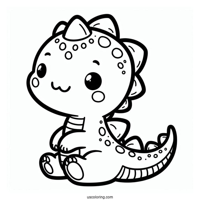 Dinosaur Coloring Page Of Kawaii Leaellynasaurus Coloring Sheet