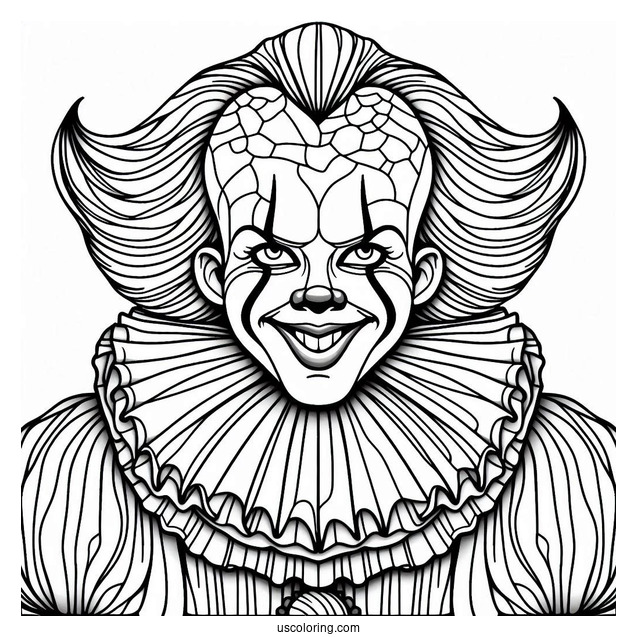 Smiling Pennywise Stained Glass Coloring Page