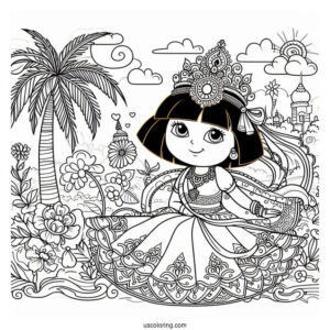 Princess Dora Coloring Page