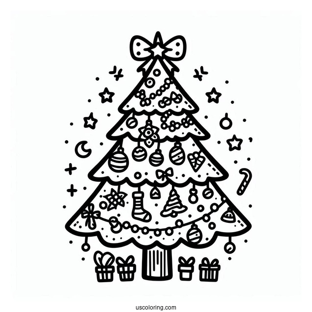 Kawaii Style Christmas Tree With Decorations