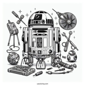 R2-D2 Coloring Page Fixing Engine