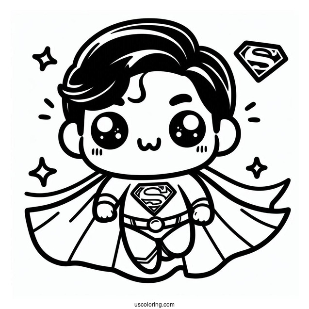 Cute Kawaii Superman Coloring