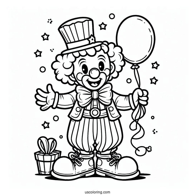 Coloring Sheet of Clown From Circus