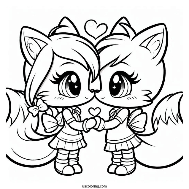 Zooey In Love With Tails Coloring Page