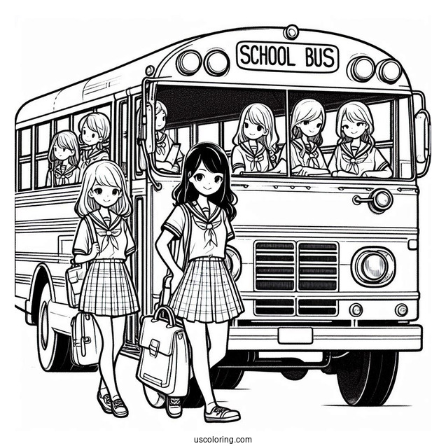 Students On School Bus
