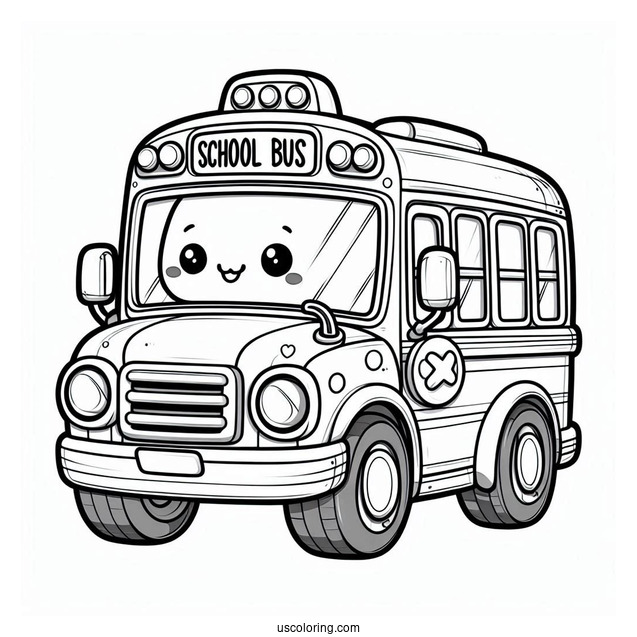 Cute Mini School Bus Coloring Sheet