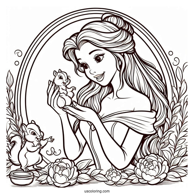 Belle Signing To Chip Coloring Page