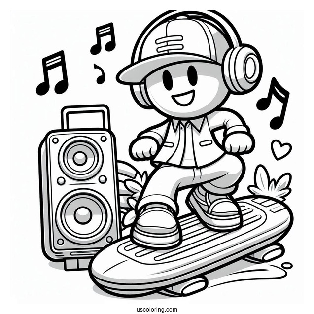 Subway Surfers Coloring Page Fresh Dancing To Stereo Music