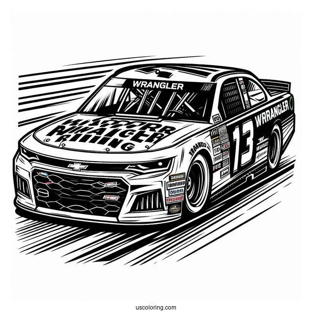 NASCAR Coloring Page Wrangler Chevrolet Racing