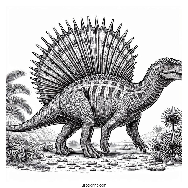 Realistic Spinosaurus Coloring Page With Textured Skin