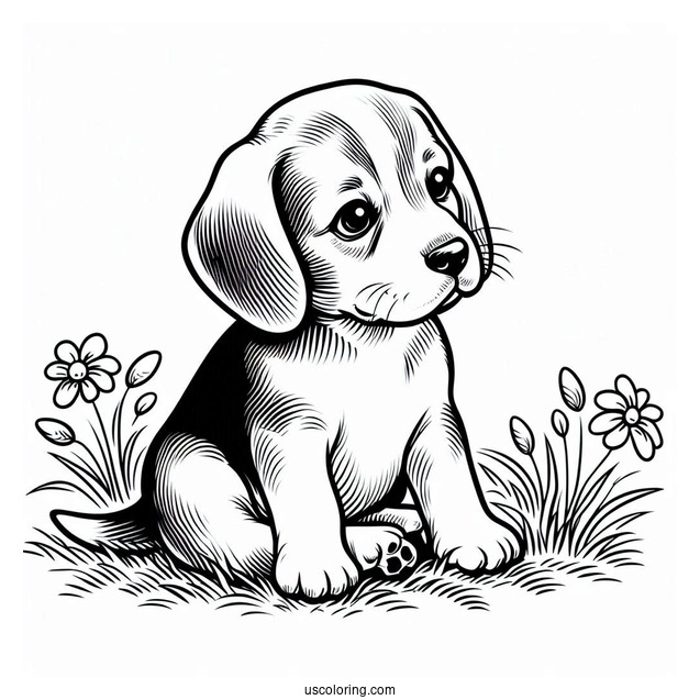 Beagle Puppy On Grass