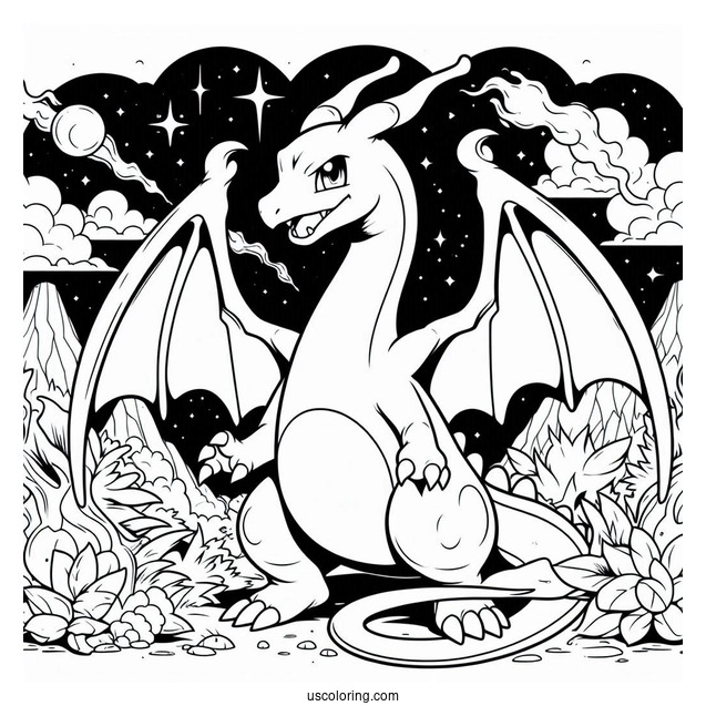 Fire Themed Charizard Pokemon To Color
