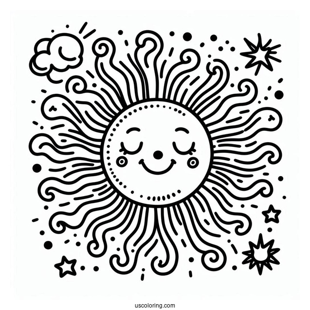 Sun With Big Sun Rays To Color