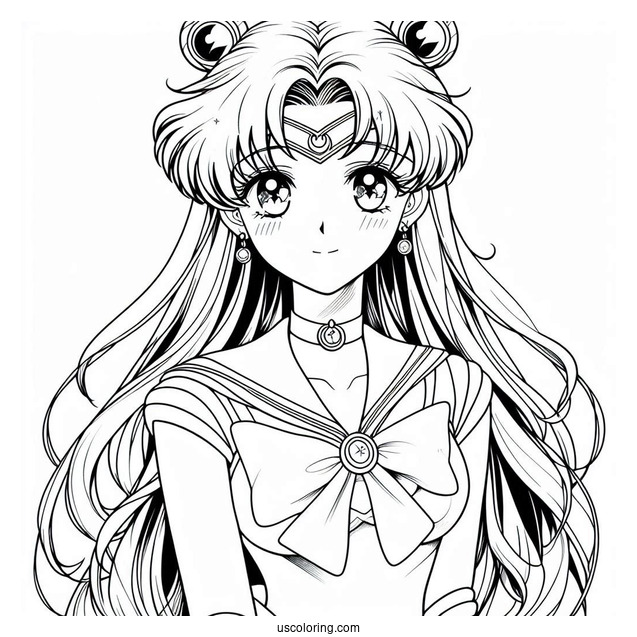 Sailor Mars Rei Hino Coloring Sheet