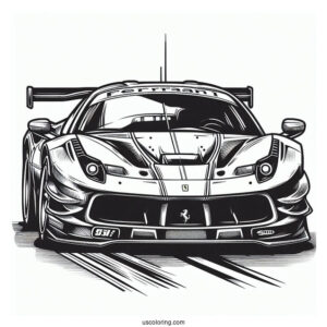 Ferrari Race Car Coloring Page