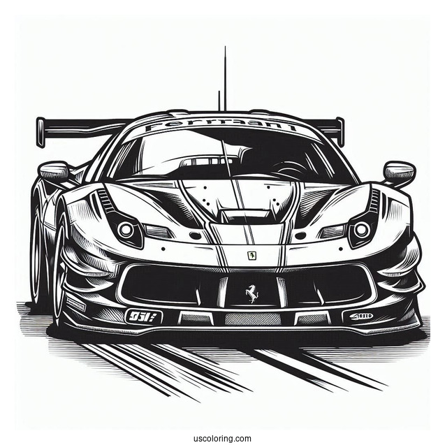 Ferrari Race Car Coloring Page
