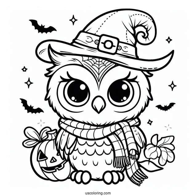 Halloween Owl Coloring Page