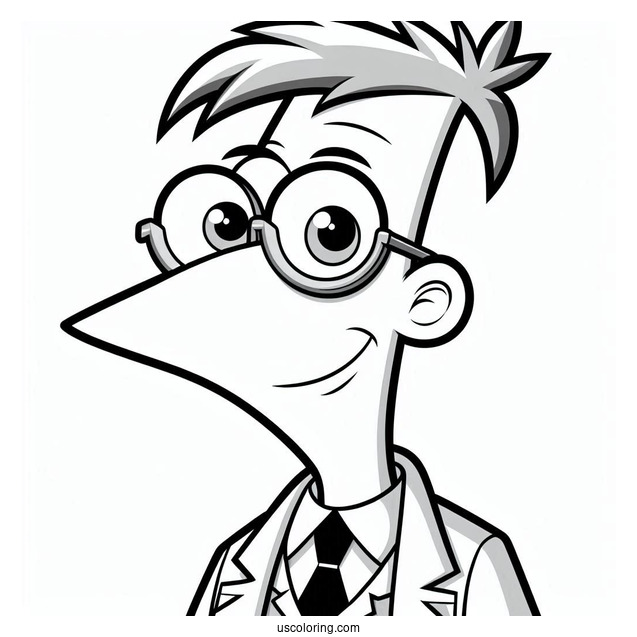 Phineas And Ferb Coloring Page Of Dr. Heinz Doofenshmirtz