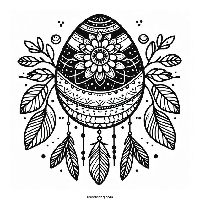 Floral Easter Egg Coloring Page Dreamcatcher