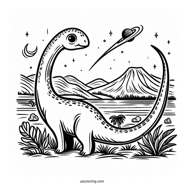 Easy Coelophisys Coloring Page For Kids