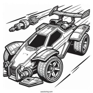 Rocket League Coloring Page Of Fennec Battle Car Outline