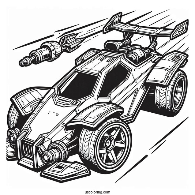 Rocket League Coloring Page Of Fennec Battle Car Outline
