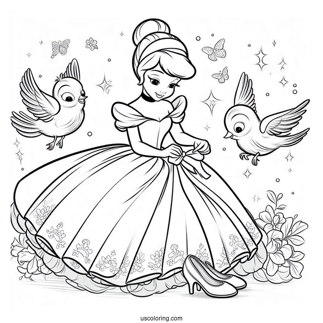 Cinderella Being Dressed My Magical Birds