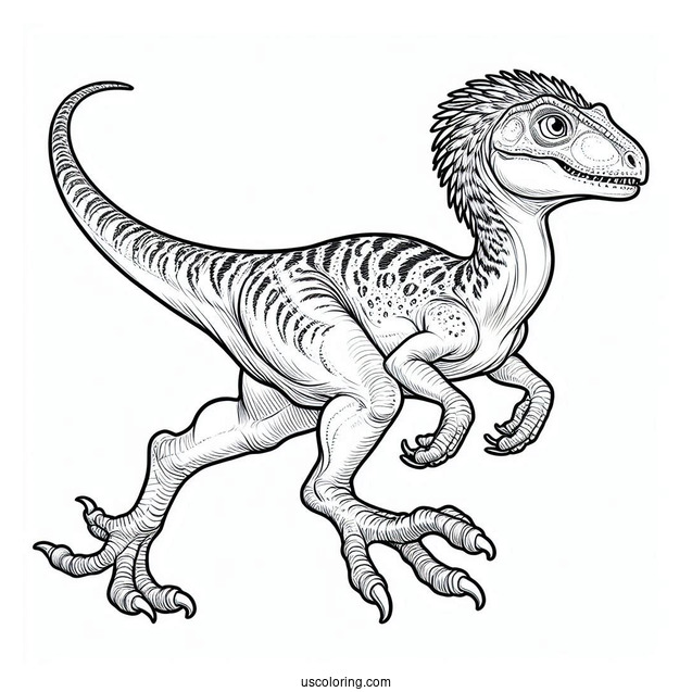 Running Oviraptor Coloring Sheet For Kids