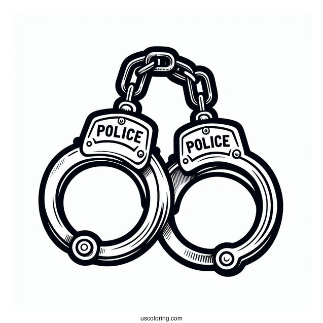 Police Handcuffs Coloring Sheet