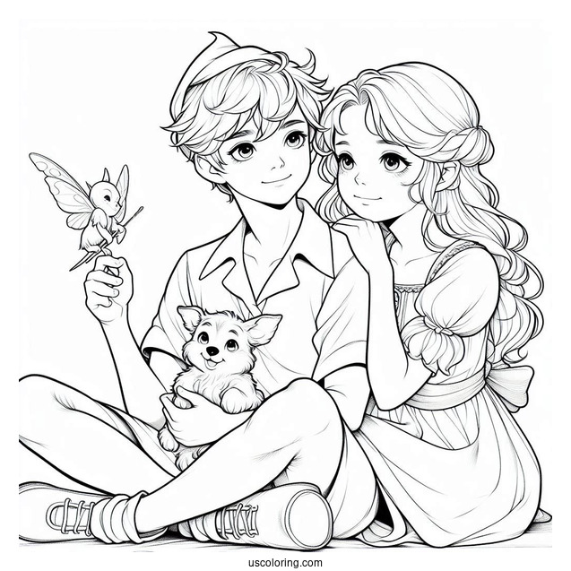 Darling Siblings With Peter Pan And Lost Boys