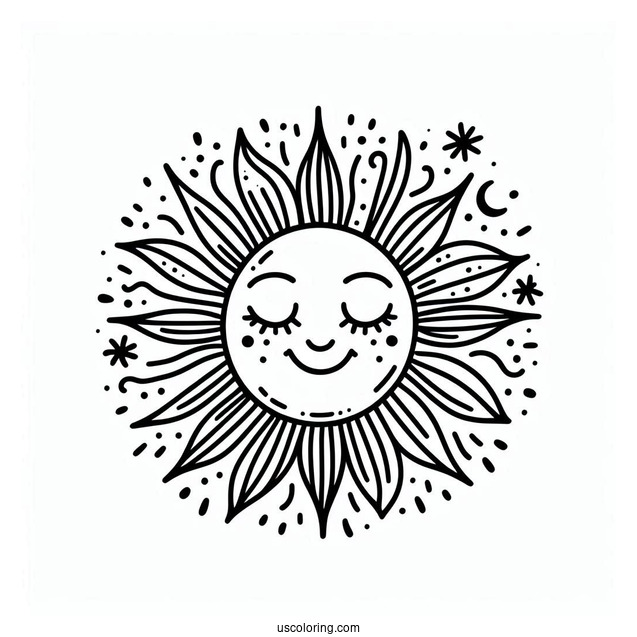 Sun With Big Sun Rays To Color