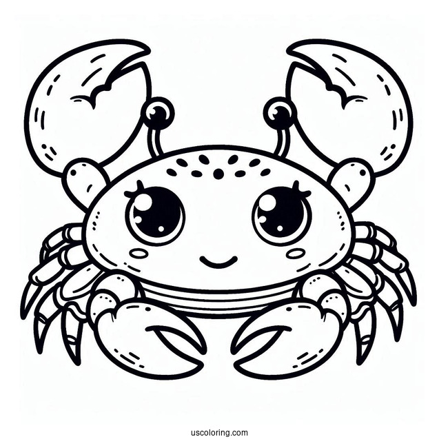 Easy Outline Crab Coloring Page