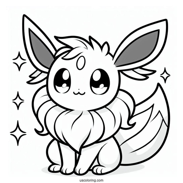 Cute Kawaii Sylveon Coloring Sheet