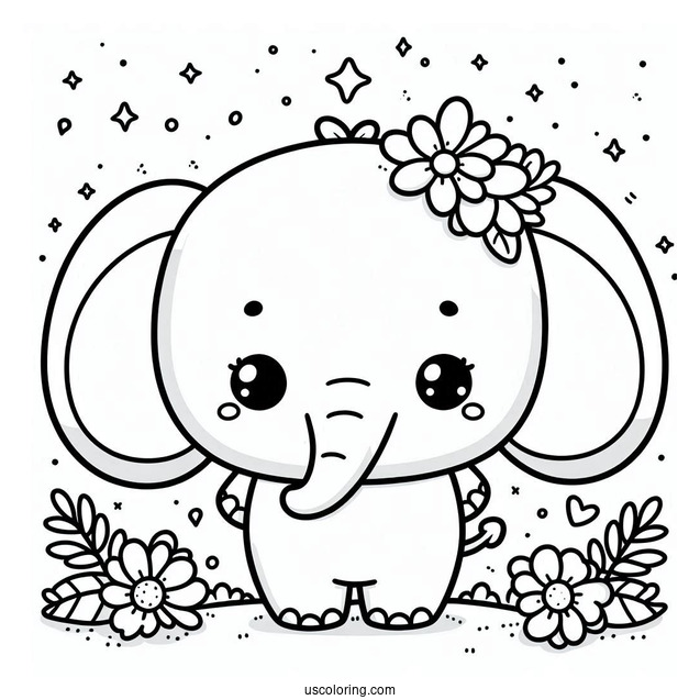 Kawaii Elephant With Little Trunk
