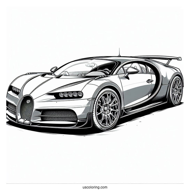 Realistic Bugatti Coloring Page Divo