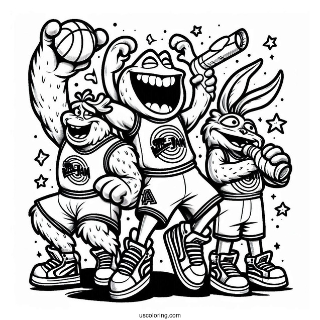Space Jam Monstars Bang Coloring Page For Kids