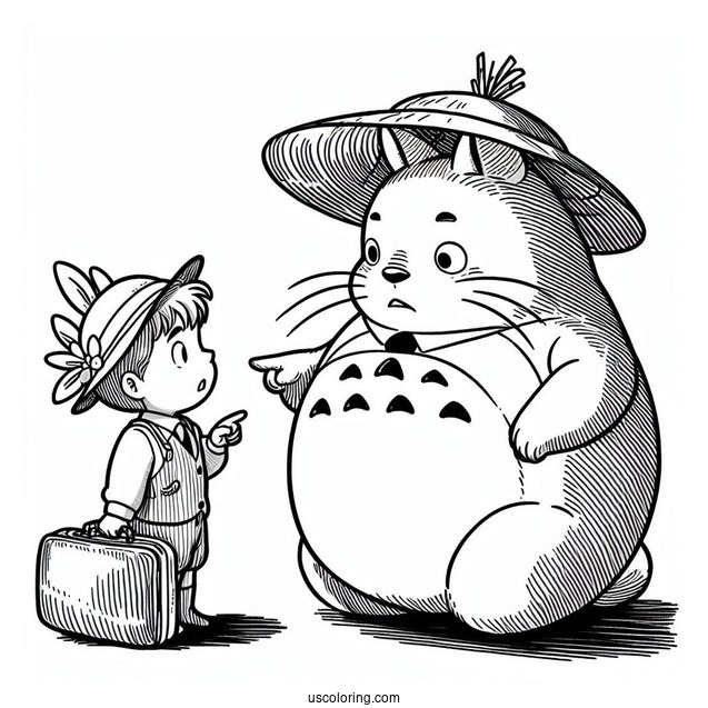 Studio Ghibli Coloring Page of Porco Rosso Being Scolded By Fio