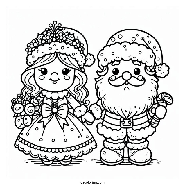 Mrs Claus And Mr Claus Coloring Sheet