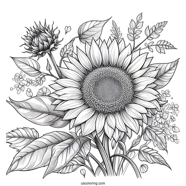 Big Sunflower During Summer Coloring