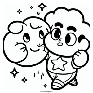 Steven Universe Coloring Page Of Kawaii Steven Universe Punching Air For Preschoolers