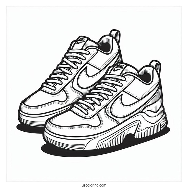 Pair Of Nike Coloring Page KB 7