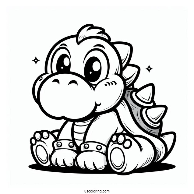 Simple To Color Baby Bowser