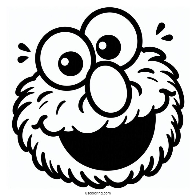 Elmo Face Printout To Color