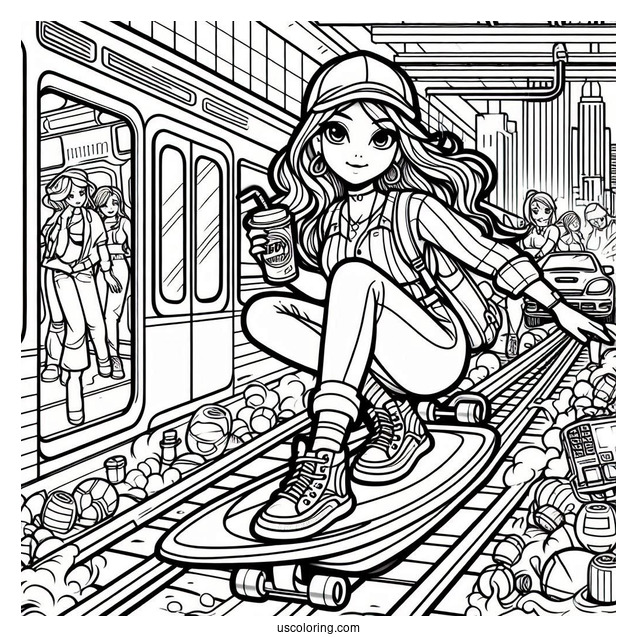 Easy Subway Surfers Coloring Page Tag Game