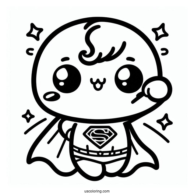 Cute Kawaii Superman Coloring
