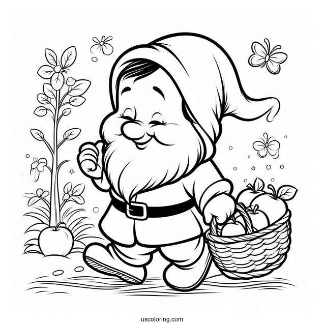 Snow White Coloring Pages Of Sneezy Dwarf For Kids