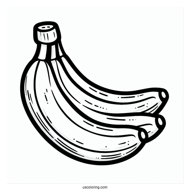 Easy Outline Of Banana For Preschoolers To Color