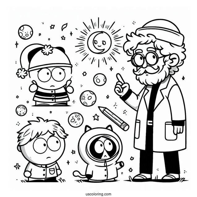 South Park Coloring Page Of Easy Stan Marsh For Preschoolers